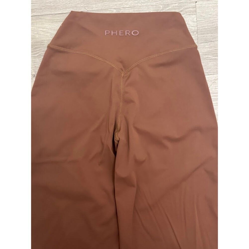 Brown High Waisted Wide Leg Pants Small New Athleisure Gym Yoga - Picture 3 of 5